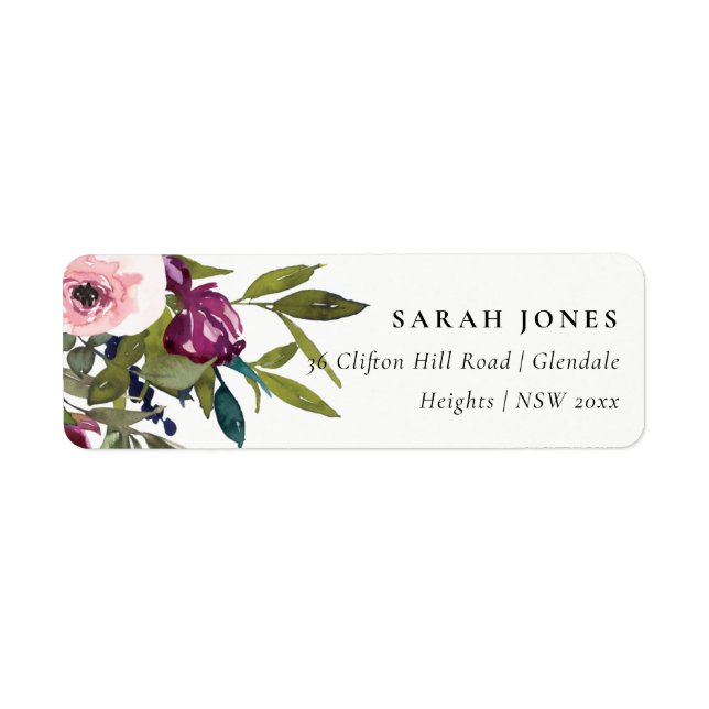 BRIGHT BOHO BLUSH BURGUNDY FLORAL BUNCH ADRESSE (Vorne)