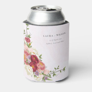 Bright Boho Rosa Blume Hochzeit Dosenkühler