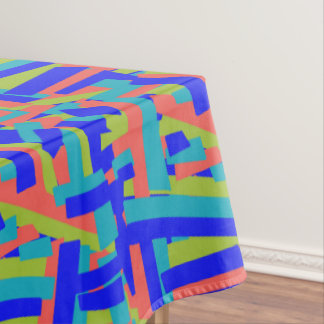Bright Bold Blue Green Coral Abstract Patches Tischdecke
