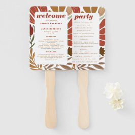 Bright Bold Boho Terracotta Floral Wedding Fächer
