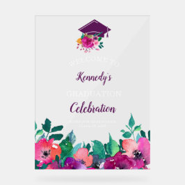 Bright & Bold farbenfroher Florals Abschluss Acrylschild
