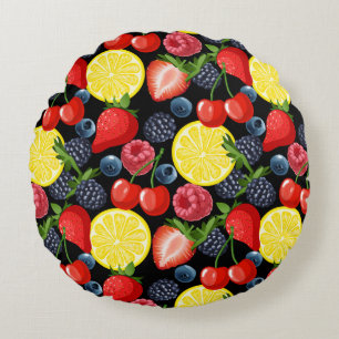 Bright Bold Fruchtkissen Rundes Kissen