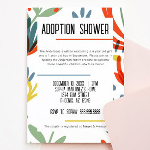Bright Botanical Adoption Douche Invitation