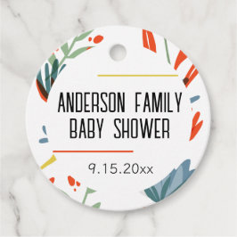 Bright Botanicals Baby Dusche Geschenkanhänger