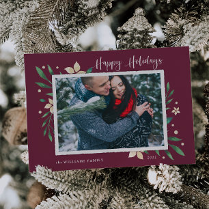 Bright Boughs   Happy Holidays Foto Ferienkarte Feiertagskarte