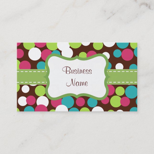 Bright Bouncing Dots Business Card Visitenkarte (Vorderseite)