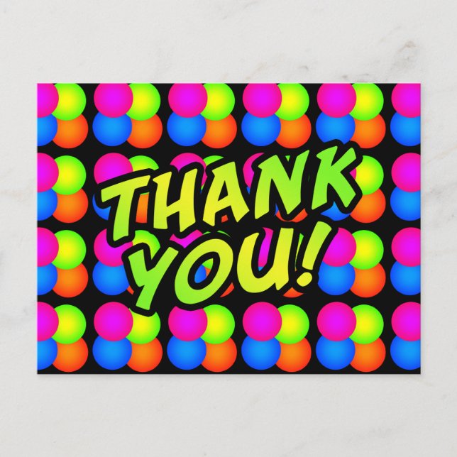 Bright Bubbles Anniversaire Merci! Cartes postales (Devant)