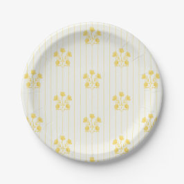 Bright Butter Gelbe Blume Streifen Pappteller