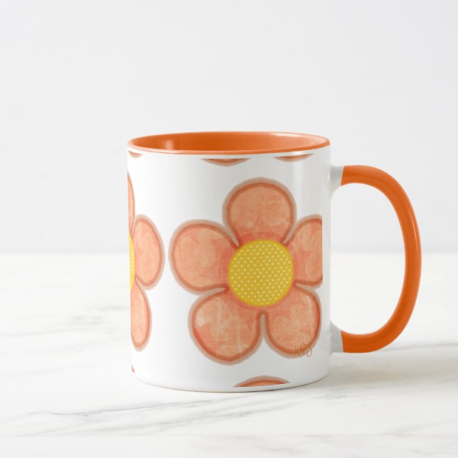 Bright Cantelope Summer Blume Tasse (Rechts)