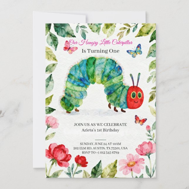 Bright & Cheerful 1st Birthday Invitation (Devant)