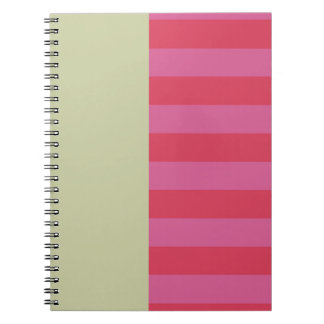 Bright Cheerful pink and sage green striped design Notizblock