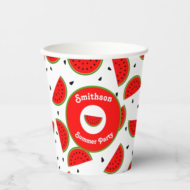 Bright Cheerful Watermelons Summer Party Pappbecher (Vorderseite)