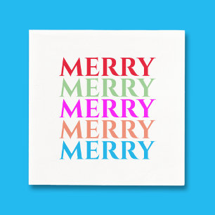 Bright Christmas Merry Napkins Serviette