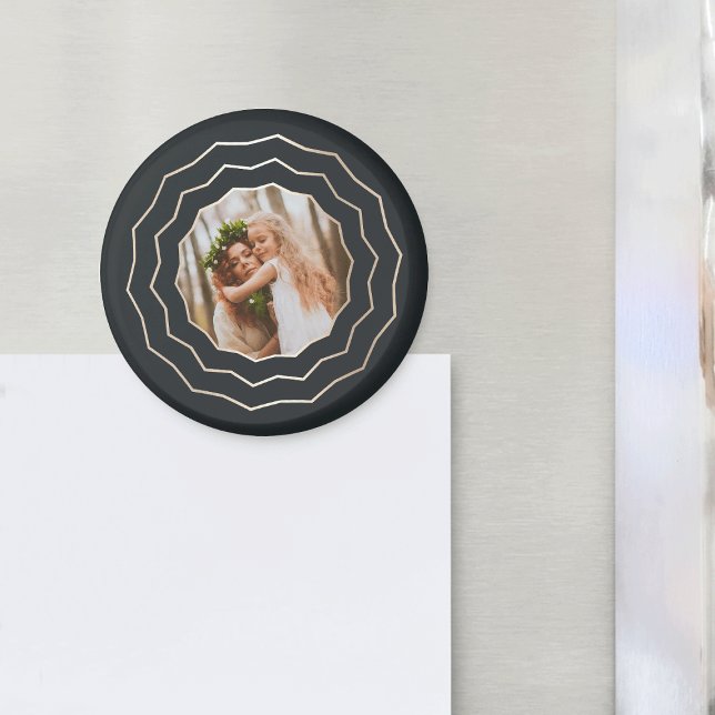 Bright Circle Falsche Gold Geometric Foto Magnet (Von Creator hochgeladen)