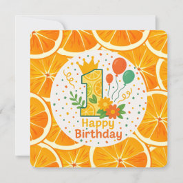 Bright Citrus Erster Geburtstag Einladung
