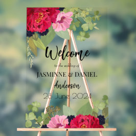 Bright & Colorful Blumengarten Bouquet Wedding Acrylschild