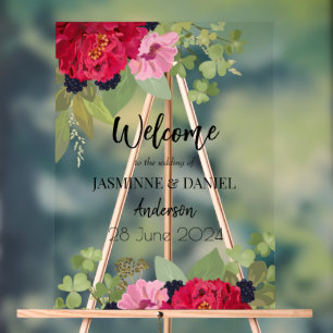 Bright & Colorful Blumengarten Bouquet Wedding Acrylschild