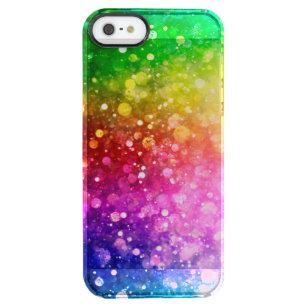 Bright Colorful Bokeh Moderner Glitzer Durchsichtige iPhone SE/5/5s Hülle