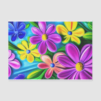 Bright Colorful Daisy Blume Seidenpapier