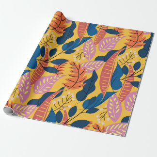 Bright colorful pattern with tropical leaves, ber geschenkpapier