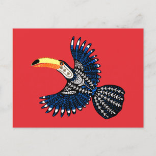 Bright Colorful Tropical Jungle Toucan Bird Postkarte