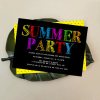 Bright & Colorful Typografy Summer Party