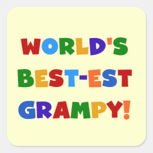 Bright Colors Best Grampy T - Shirt and Gifts Quadratischer Aufkleber
