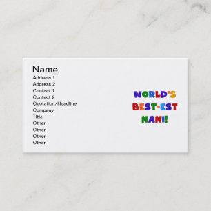 Bright Colors Best Nani T - Shirt and Gifts Visitenkarte