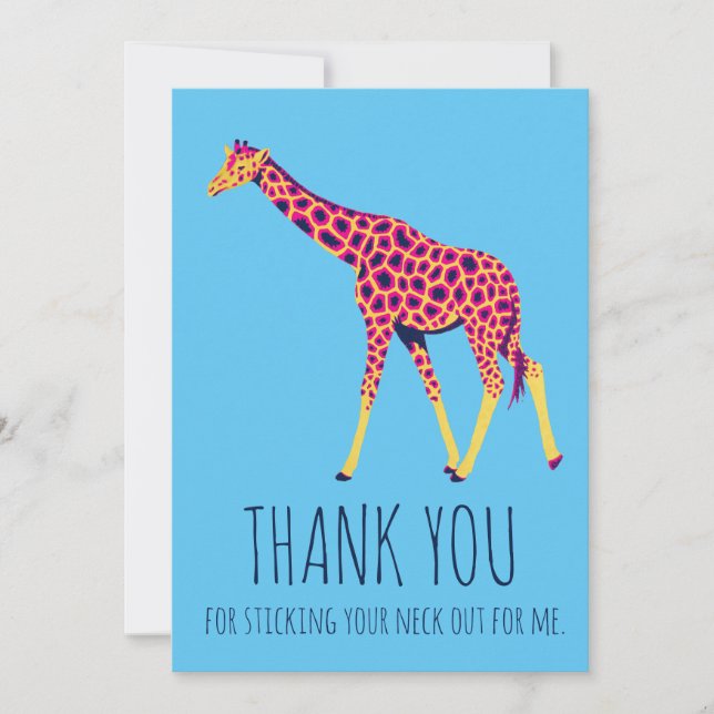 Bright colors giraffe thank you card dankeskarte (Vorderseite)