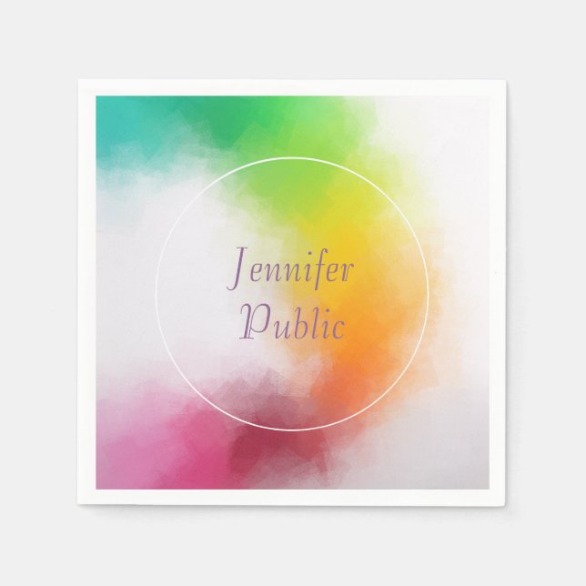 Bright Colors Template Handgeschriebenes Skript Mo Serviette (Vorderseite)