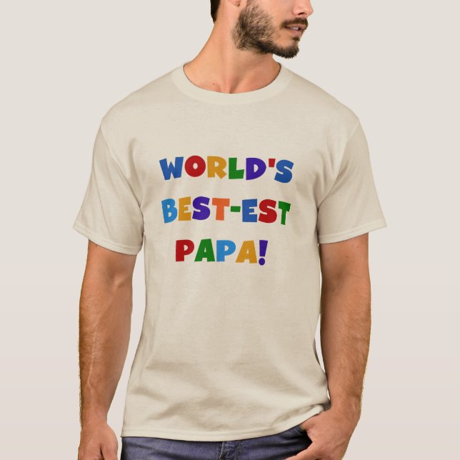 Bright Colours World's Best Papa Tshirts and Gifts (Devant)