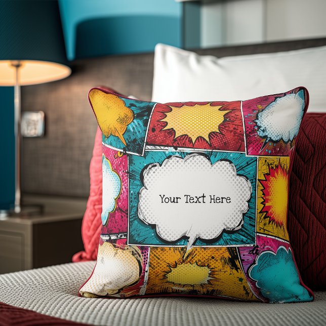 Bright Comic Book Pop Art Kissen (Von Creator hochgeladen)