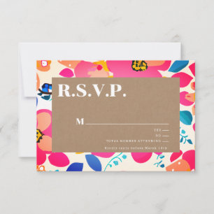Bright Cutouts Wedding RSVP Karte