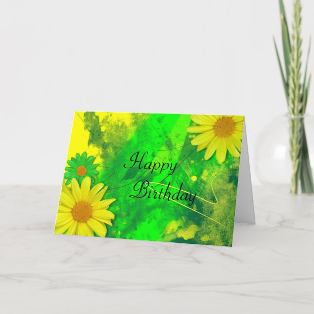 Bright Daisies Geburtstagskarte Karte (Vorderseite)