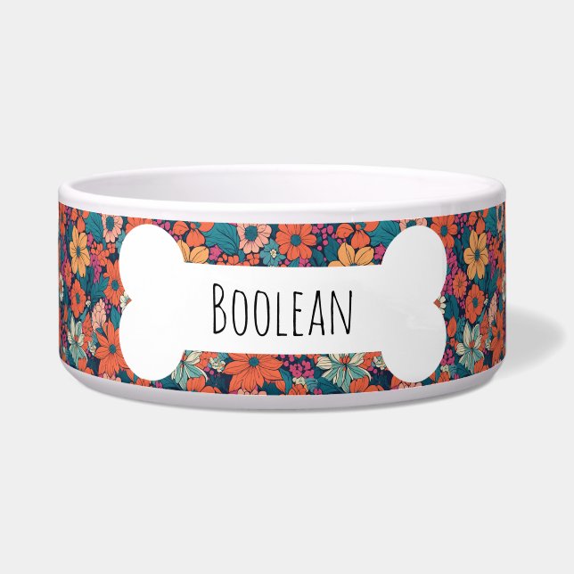 Bright Daisy floral Muster Botanische Custom Pet Napf (Vorderseite)