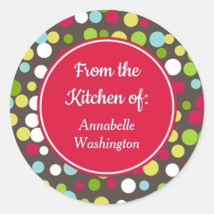 Bright Dots Cuisine Baking Cadeaux Tags Stickers