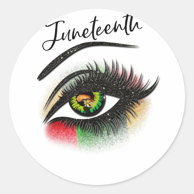 Bright Eyes Juneteenth. 19. Juni Eye African Runder Aufkleber (Vorderseite)