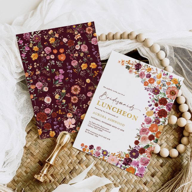 Bright Fall Garden Blume Bridesmaids Einladung (Von Creator hochgeladen)