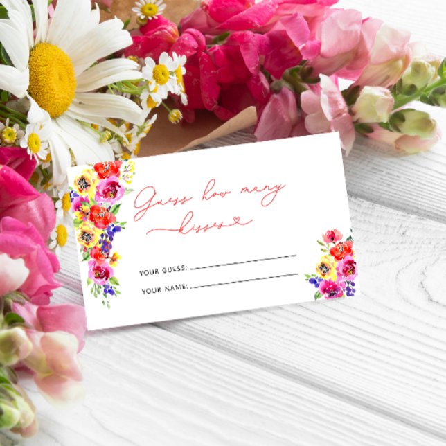 Bright farbenfrohe Blume Wie viele Kisses Bridal G Begleitkarte (Von Creator hochgeladen)