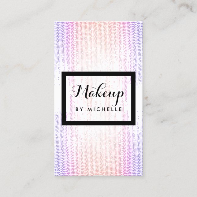 Bright farbenfrohe Confetti Dots Makeup Artist Visitenkarte (Vorderseite)