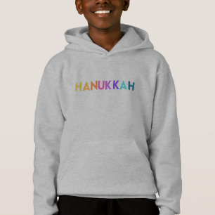 Bright farbenfrohe Hanukkah Text Boy's Hoodie