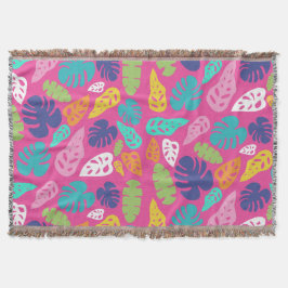 Bright farbenfrohe Tropical Summer Blätter Muster Decke