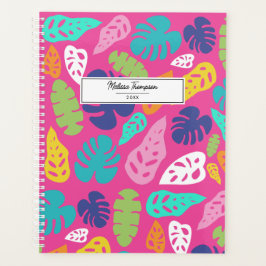Bright farbenfrohe Tropical Summer Blätter Muster Planer