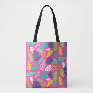 Bright farbenfrohe Tropical Summer Blätter Muster Tasche