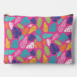 Bright farbenfrohe Tropical Summer Blätter Muster Zubehörtasche