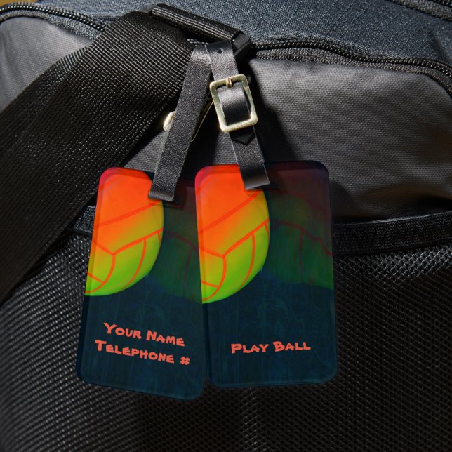 Bright farbenfrohe Volleyball Dunkelblau Gepäckanhänger (Von Creator hochgeladen)