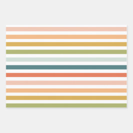 Bright farbige Streifenverpackungspapier Geschenkpapier Set