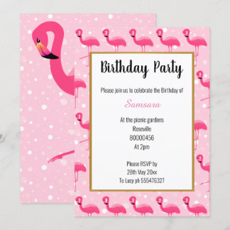 Bright Flamingo Pink Blase Geburtstag Einladung