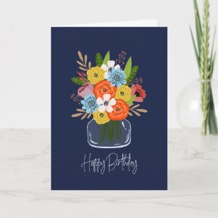 Bright Floral Birthday Card Karte
