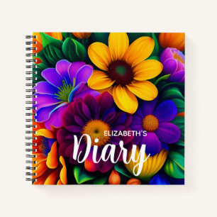 Bright Floral Bouquet Taary Notizbuch